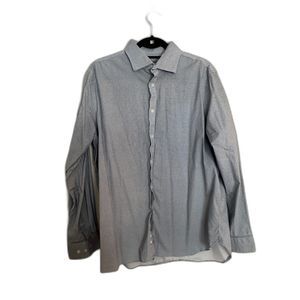 ACCEPTING ALL OFFERS! Michael Kors Blue White Micropattern Button Up XL